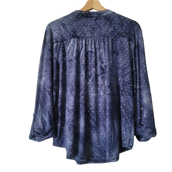 Cocomo Unique Vintage Sequined Top Size Petite XL in Blue - Picture 3 of 13